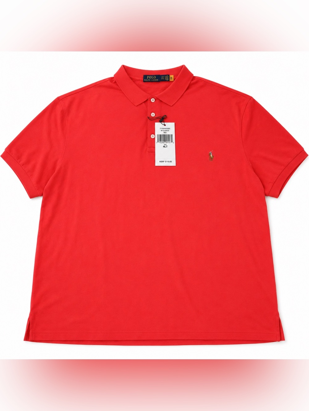 NWT Polo Ralph Lauren Big & Tall Red Polo Shirt Mens 4XLT 4LT Classic